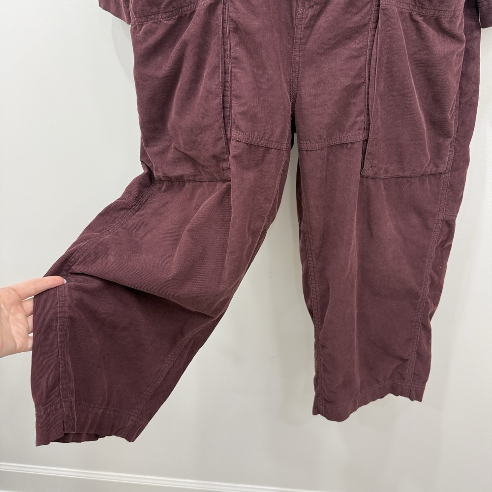 We The Free Margarita Cord Jumpsuit S Wine Oversized Country Indie Boho Grunge - Picture 12 of 16